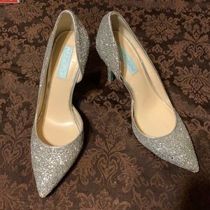 Betsey Johnson silver high heels
